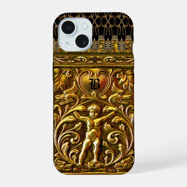 Remiel Cherub Love Monogram iPhone 15 Case (Back)