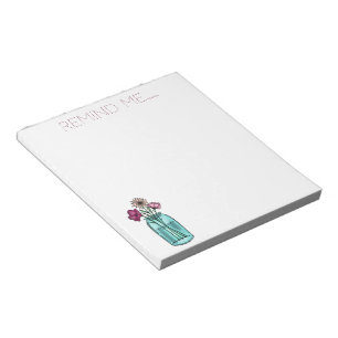 Remind Me Floral Bouquet In Glass Jar Notepad