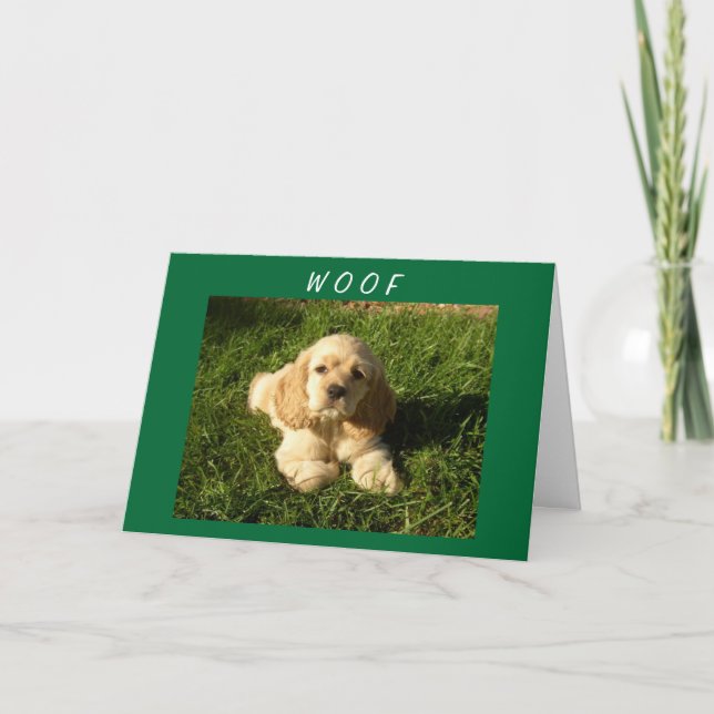 REMIND "MOM" HAPPY BIRTHDAY = SPANIEL PUPPY TALKS CARD (Front)