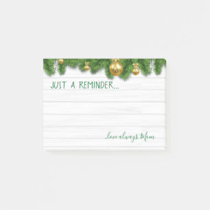Reminder Country Christmas Green Sticky Notes