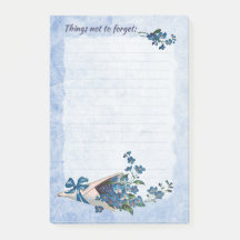 Reminder Post-it Notes with Forget-me-not Flowers