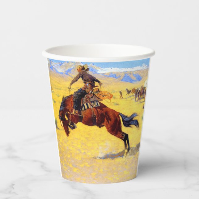 Remington Old West Horse and Cowboy Paper Cups (Front)