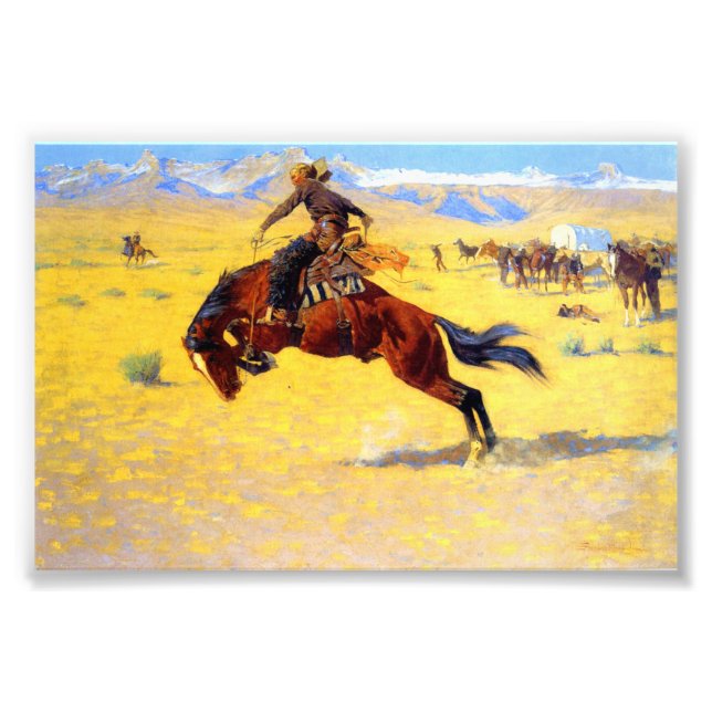 Remington Old West Horse and Cowboy Photo Print (Front)