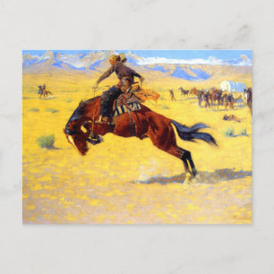 Remington Old West Horse and Cowboy Postcard
