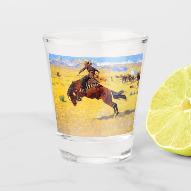Remington Old West Horse and Cowboy Shot Glass (Front)