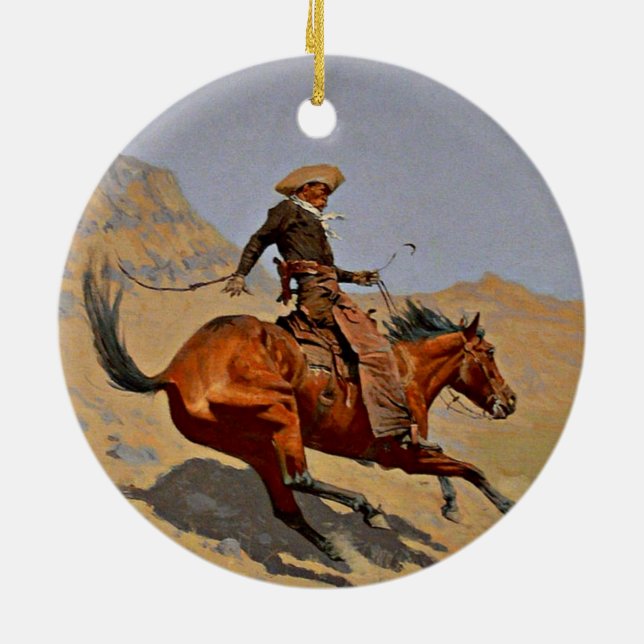 Remington - The Cowboy, Ceramic Ornament (Back)