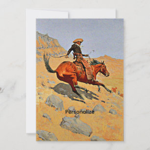 Remington - The Cowboy, Personalise Holiday Card