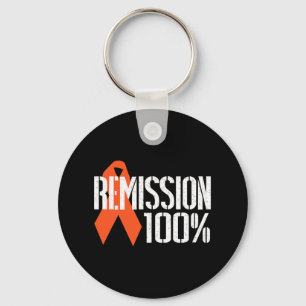 Remission 100% - Leukaemia Cancer Awareness Key Ring