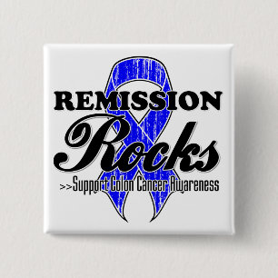 Remission Rocks - Colon Cancer Awareness 15 Cm Square Badge