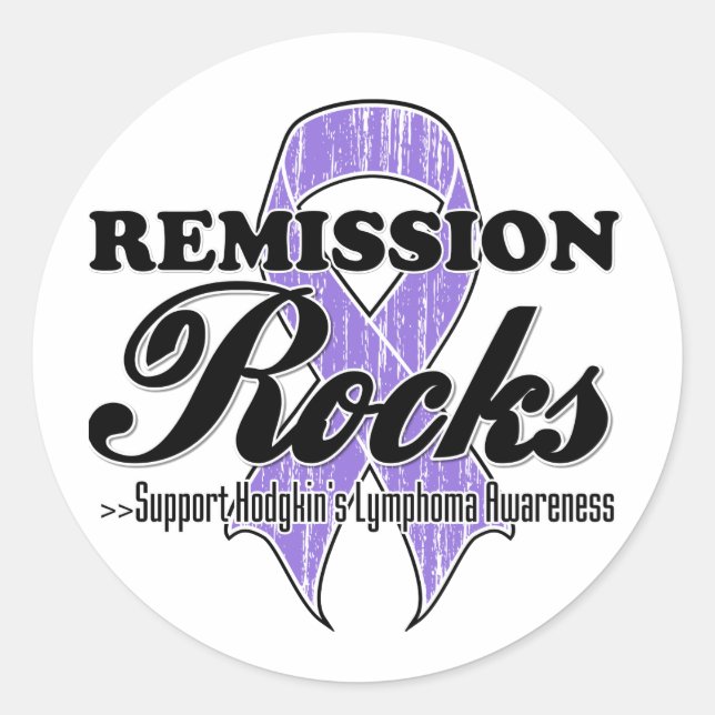 Remission Rocks - Hodgkin's Lymphoma Awareness Classic Round Sticker (Front)