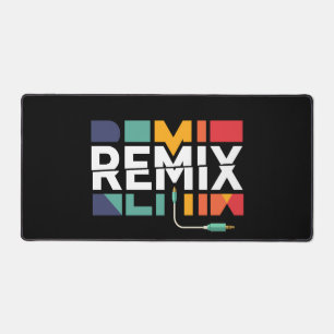 Remix Audio   DJ Music Retro Geometric Graphic Desk Mat