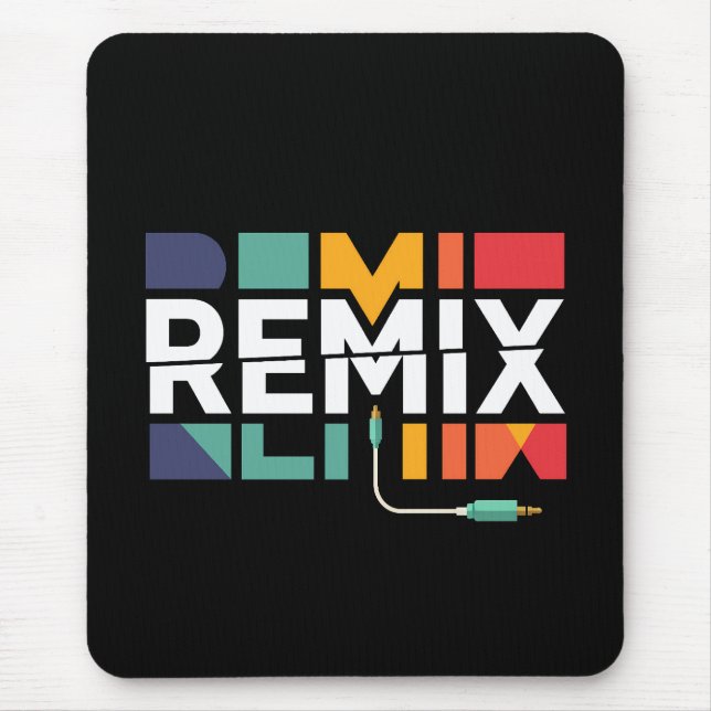 Remix Audio | DJ Music Retro Geometric Graphic Mouse Pad (Front)