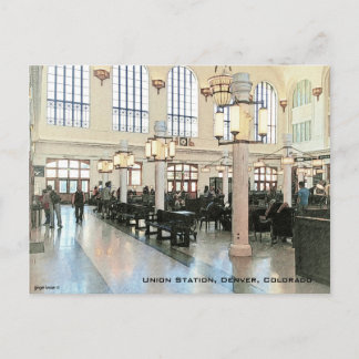 Remolded Lobby Of Union Station, Denver, CO, Light Postcard