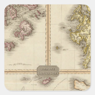 Remote British Isles Jersey and Guernsey Square Sticker