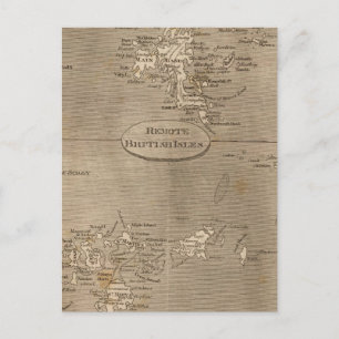 Remote British Isles Map by Arrowsmith Postcard
