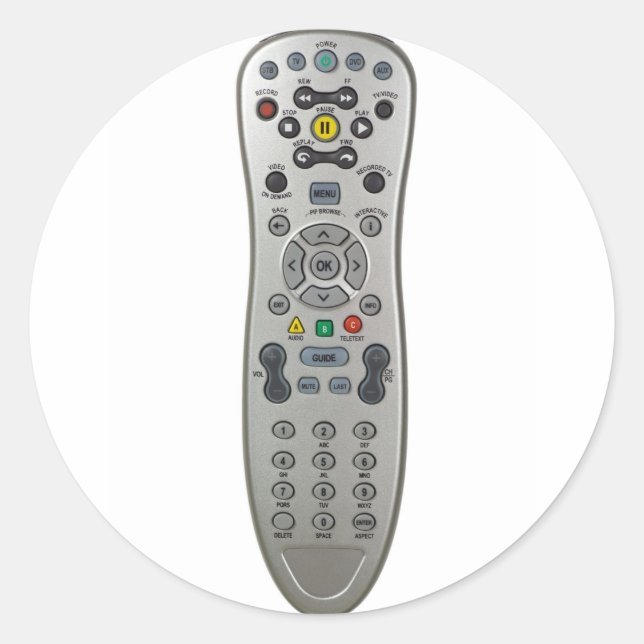 Remote control classic round sticker (Front)