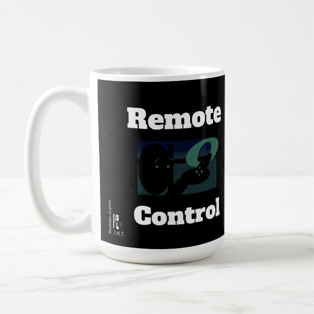 "Remote Control" SKULLNSKIN Grph by J.H. Thornton  Coffee Mug (Left)