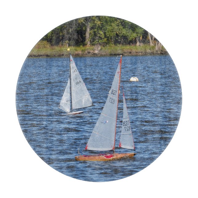 Remote Controlled Sailboats on the Water  Cutting Board (Front)