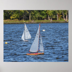 Remote Controlled Sailboats on the Water  Poster