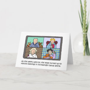 Remote Meetings Casual Attire Cartoon Card