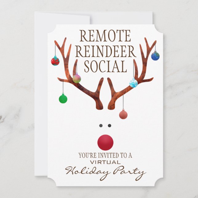 Remote/Virtual Holiday Party Invitation (Front)