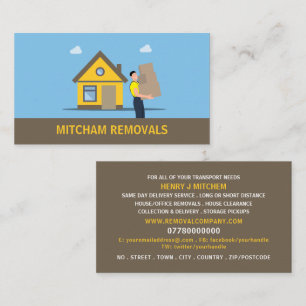 Removal Man House Design, Removal Company Business Card