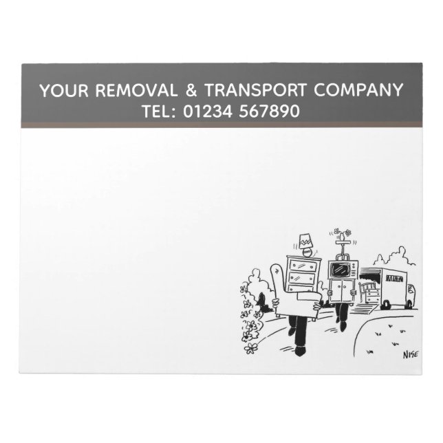 Removals and Transport Services to Personalise Notepad (Front)