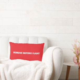 Remove Before Flight Aviation Flight Tag Lumbar Cushion