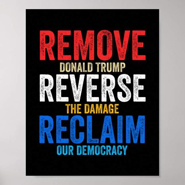 Remove Reverse Reclaim Hands Off Protest Anti Trum Poster (Front)