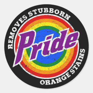 Remove Stubborn Orange Stains Pride Month LGBTQ Classic Round Sticker