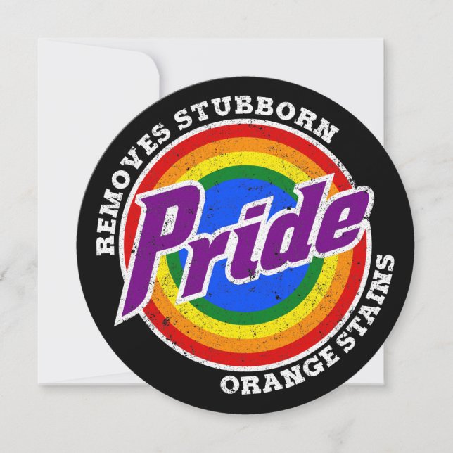 Remove Stubborn Orange Stains Pride Month LGBTQ Invitation (Front)