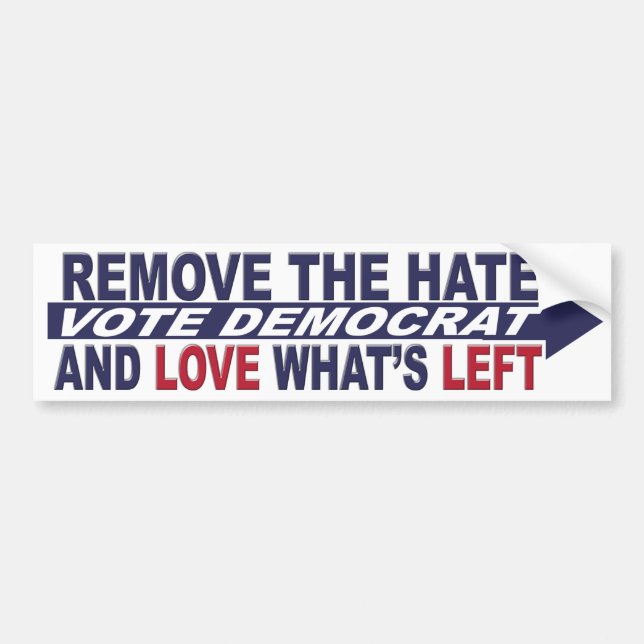 Remove the Hate and Love what's Left Bumper Sticker (Front)