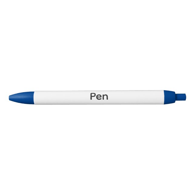 Remove This Text & Add Your Own Design Blue Trim Black Ink Pen (Front)