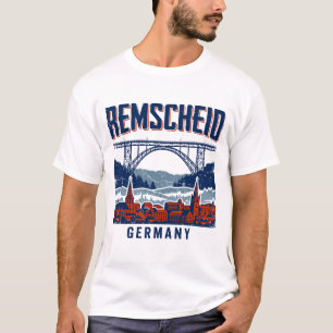 Remscheid Germany City Skyline With Arch Bridge T-Shirt