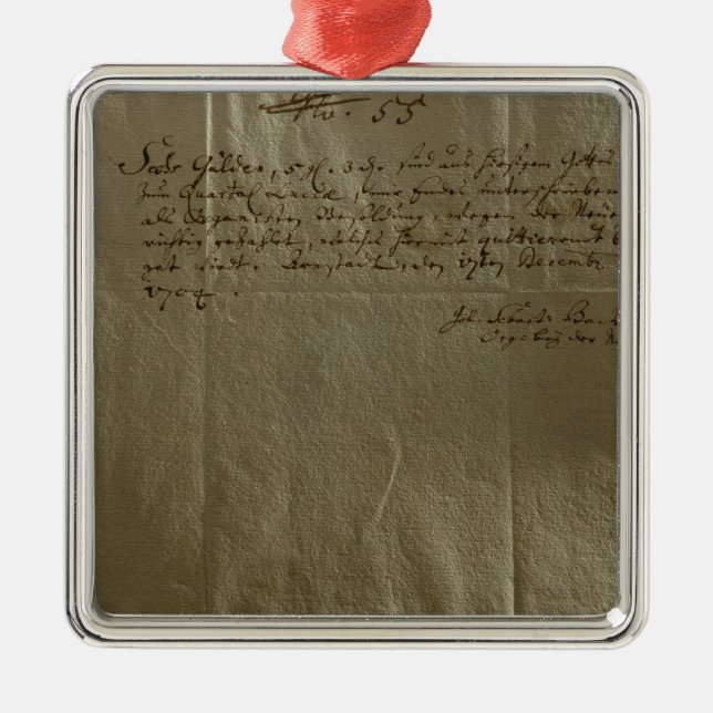 Remuneration Receipt, 17th December, 1704 Metal Tree Decoration (Front)
