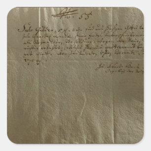 Remuneration Receipt, 17th December, 1704 Square Sticker