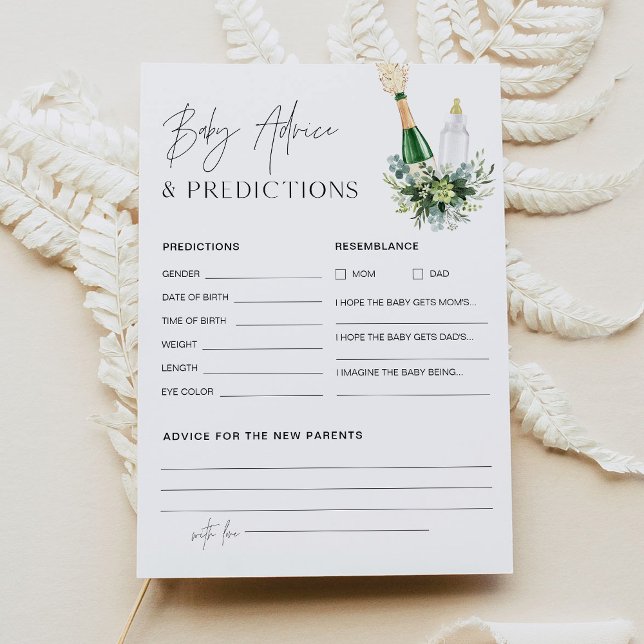 REMY Baby Shower Advice And Predictions Card (Creator Uploaded)
