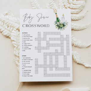 REMY Baby Shower Crossword Game - Poppin Bottles Invitation