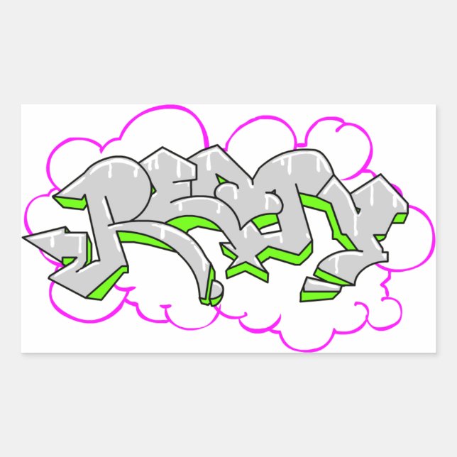 Remy Name Graffiti Rectangular Sticker (Front)
