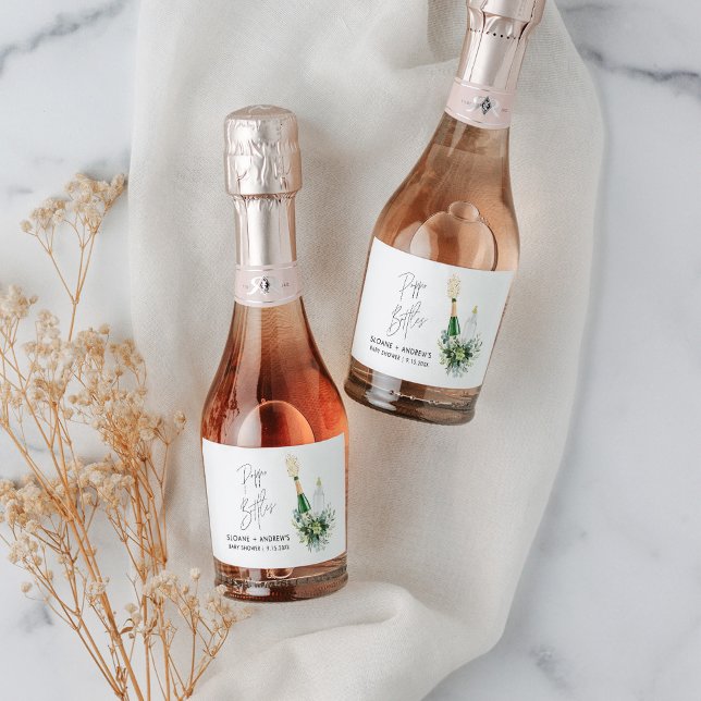 REMY Poppin Bottles Baby Shower Mini Sparkling Wine Label (Creator Uploaded)
