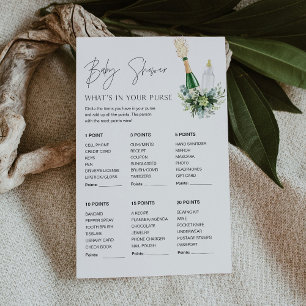 REMY Whats In Your Purse Baby Shower Game Card