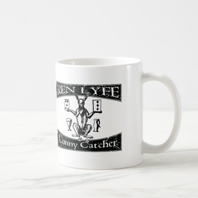 Ren Lyfe: Distressed Robert Greene Conny-Catcher Coffee Mug (Right)