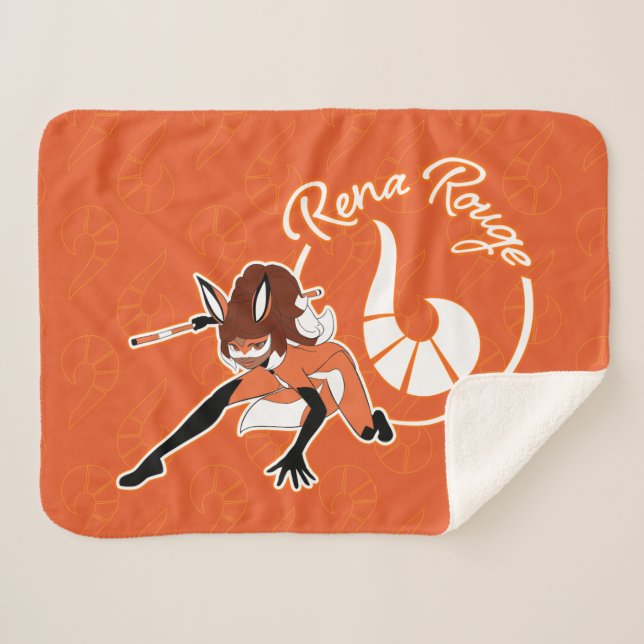 Rena Rouge Badge Sherpa Blanket (Front (Horizontal))