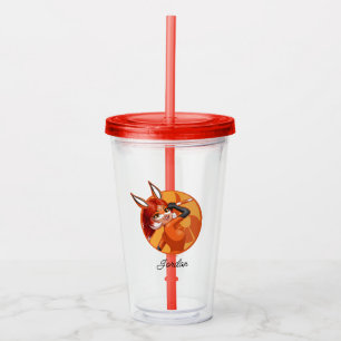 Rena Rouge Orange Badge Acrylic Tumbler