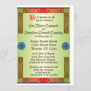 Renaisaince Mediaeval Wedding Invitation