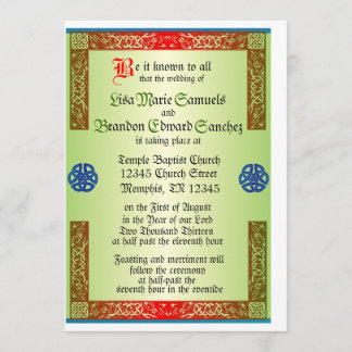 Renaisaince Mediaeval Wedding Invitation