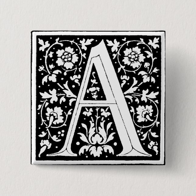 Renaissance Alphabet Letter A - Pin (Front)