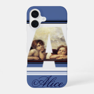 RENAISSANCE ANGEL A LETTER Winged Cherub Monogram iPhone 16 Case