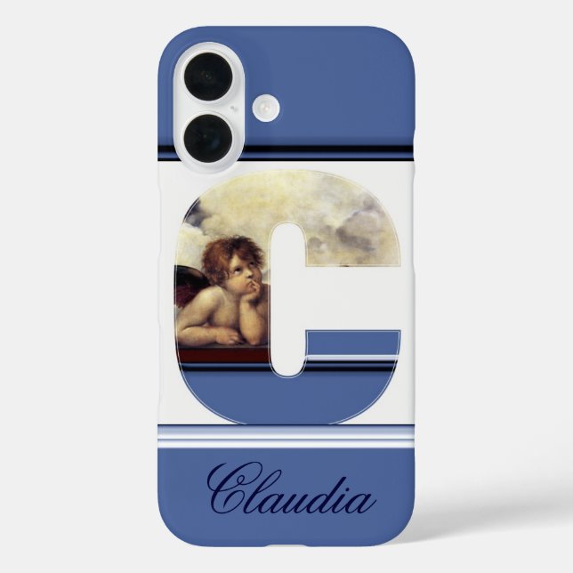 RENAISSANCE ANGEL C LETTER Winged Cherub Monogram Case-Mate iPhone Case (Back)