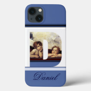 RENAISSANCE ANGEL D LETTER Winged Cherub Monogram iPhone 13 Case